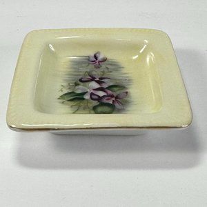 Floral Porcelain Ring Trinket Dish Japan